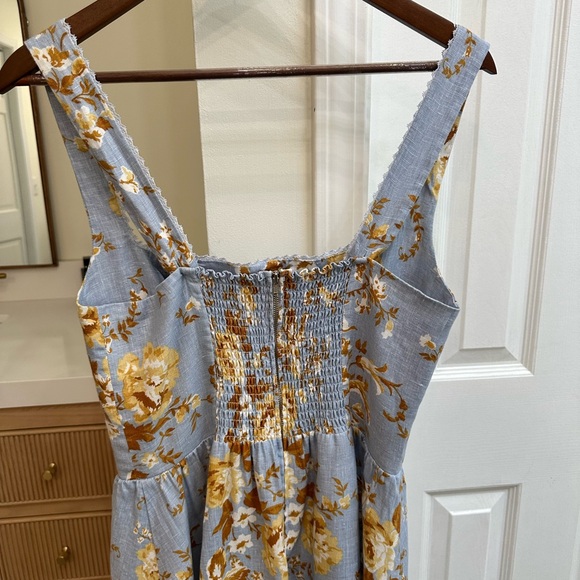 Reformation Blue and Gold Floral Midi Dress - Picture 7 of 10